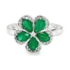Emerald Flower Diamond Ring