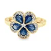Sapphire Flower Cluster Ring