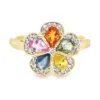 Floral Gemstone Diamond Ring