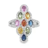 Multicolor Gemstone Cluster Ring