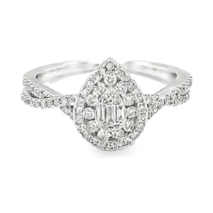 Pear Cluster Diamond Ring