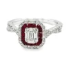 Ruby Halo Diamond Ring