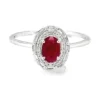 Oval Ruby Halo Ring