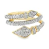 Bypass Diamond Snake Ring