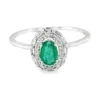 Oval Emerald Halo Ring