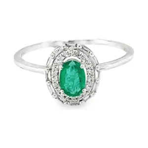 Oval Emerald Halo Ring
