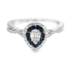 Pear Sapphire Diamond Ring