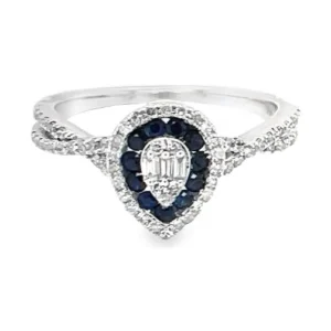 Pear Sapphire Diamond Ring