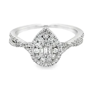 Pear Cluster Diamond Ring
