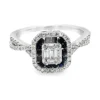 Sapphire Halo Diamond Ring