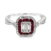 Ruby Halo Diamond Ring