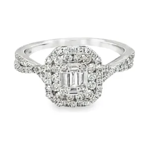 Cluster Diamond Halo Ring