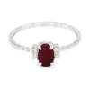 Oval Ruby Accent Ring