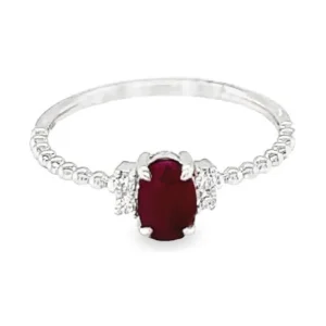 Oval Ruby Accent Ring