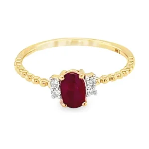 Oval Ruby Diamond Ring