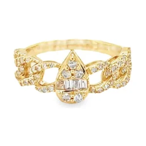 Diamond Cluster Pear Ring