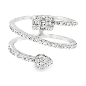 Spiral Diamond Bypass Ring