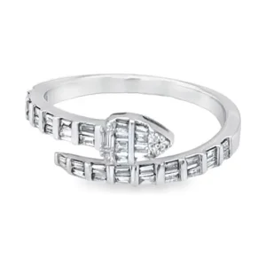 Baguette Diamond Snake Ring