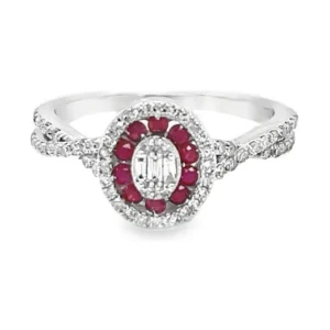 Ruby Halo Diamond Ring