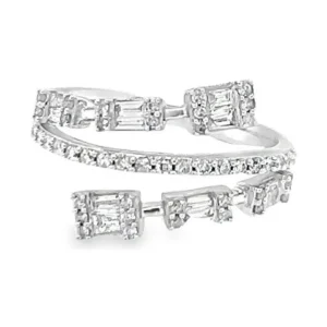 Baguette Diamond Bypass Ring