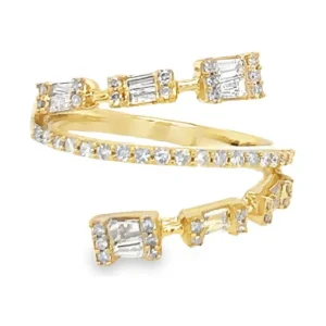 Baguette Diamond Bypass Ring