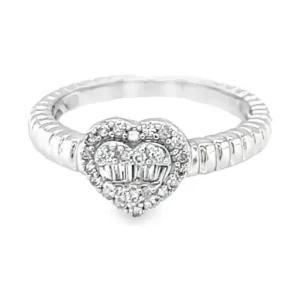 Heart Diamond Cluster Ring