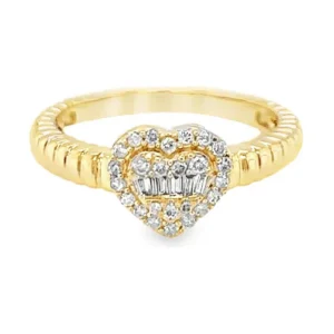 Heart Diamond Cluster Ring