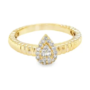 Pear Cluster Diamond Ring