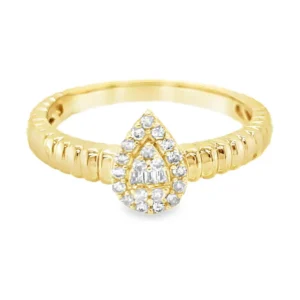 Pear Diamond Cluster Ring