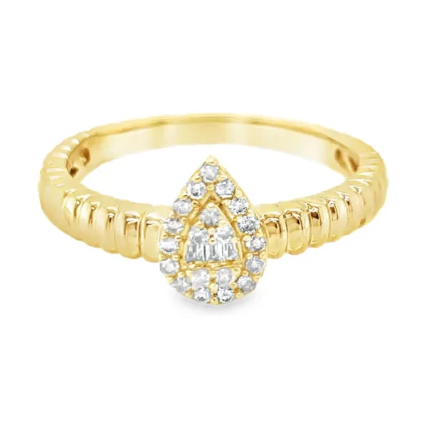 Pear Diamond Cluster Ring