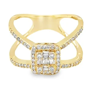 Diamond Cluster Split Ring