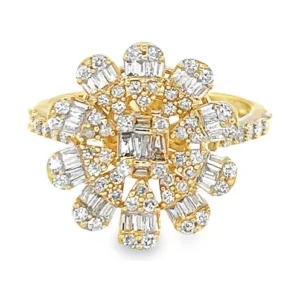 Floral Diamond Cluster Ring