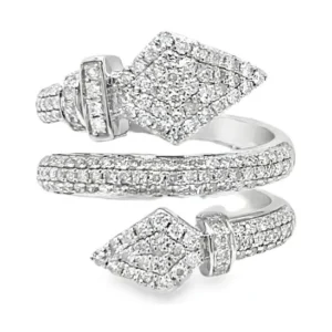 Bypass Diamond Snake Ring