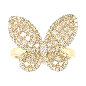 Diamond Butterfly Fashion Ring