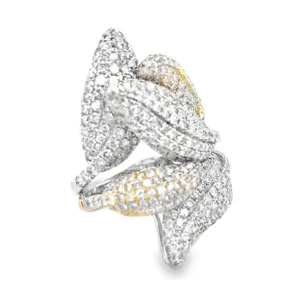 Diamond Leaf Motif Ring