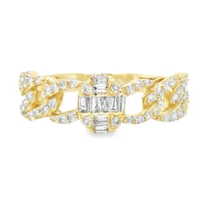 Diamond Chain Link Ring