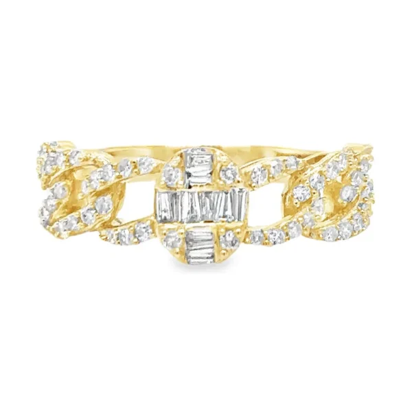 Diamond Chain Link Ring