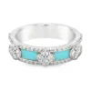 Turquoise Enamel Diamond Ring