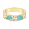 Turquoise Enamel Diamond Ring