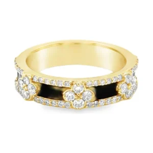 Black Enamel Diamond Ring