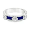 Lapis Diamond Floral Ring