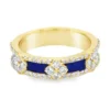 Lapis Diamond Floral Ring