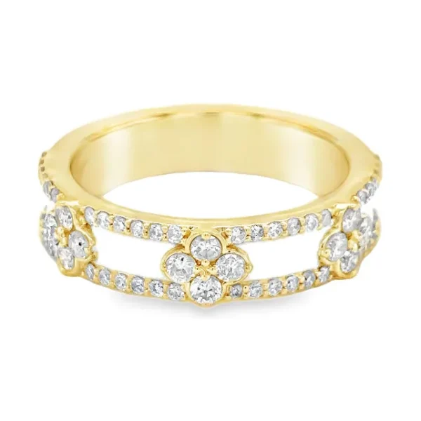 Floral Diamond Band Ring