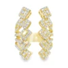 Geometric Diamond Open Ring