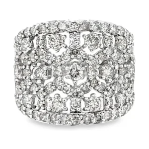 Wide Diamond Band Ring