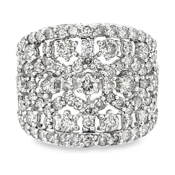 Wide Diamond Band Ring