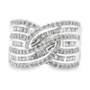 Crossover Diamond Band Ring