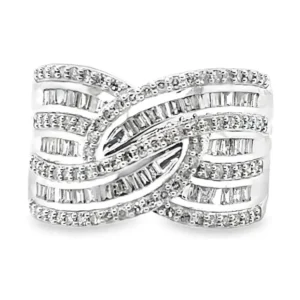 Crossover Diamond Band Ring