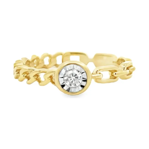 Chain Link Diamond Ring