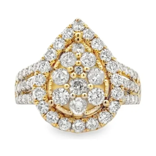 Pear Cluster Diamond Ring